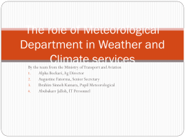 The role of Meteorological Department in Climate