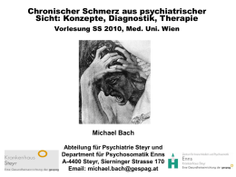 VLSchmerz0310-Handout - Kognition, Neuro, Bio, Psycho Wissen