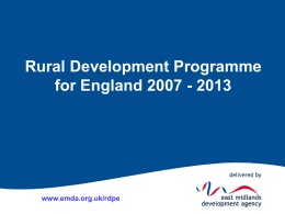 emda presentation - The East Midlands Rural Affairs Forum