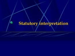 Statutory interpretation