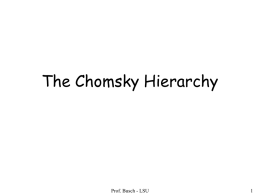 Chomsky`s Hierarchy