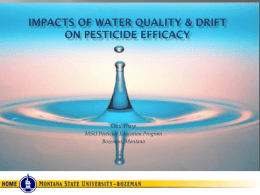 waterquality - Montana Pesticide Safety Education Program