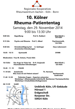 Kölner Rheuma-Patiententag 2014 - Kooperatives Rheumazentrum