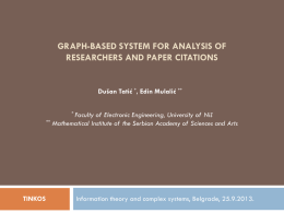 graph-based system for analysis of researchers and paper