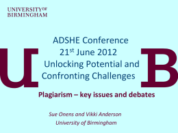 Plagiarism &ndash; key issues and debates