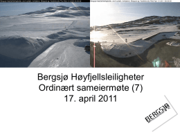 presentasjon 170411 - Sameiet Bergsjø Høyfjellsleiligheter