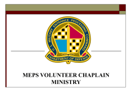 MEPS CHAPLAIN MINISTRY - In Pursuit! Ministries of California