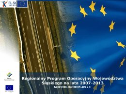 regionalny program operacyjny województwa śląskiego 2007-2013