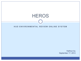 HUD Environmental review online system