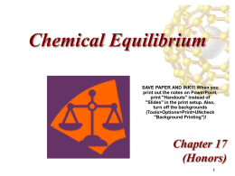Power Point for Equilibrium