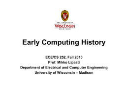 The Von Neumann Model - University of Wisconsin–Madison