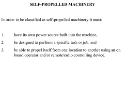 SELF PROPELLED EQUIPMENT SAFETY