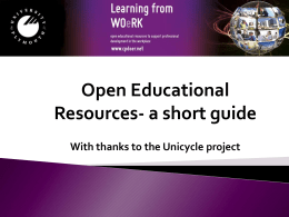 Open Educational Resources - a short guide