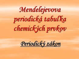 Mendelejevova periodická tabuľka chemických prvkov