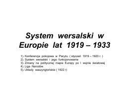 System wersalski w Europie lat 1919 – 1933