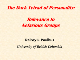 Paulhus.DRDC.talk - University of British Columbia