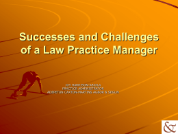Successes and Challenges of a Law Practice Manager - ACAS-LAW