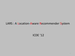 LARS-A Location-Aware Recommender System