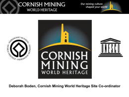 Deborah Boden Cornish Mining World Heritage Presentation