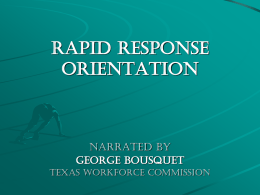 Rapid Response Orientation, Slide Overview 756KB