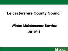 Winter Maintenance - Leicestershire Community Forums