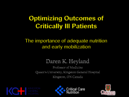 optimizing outcomes of critically lll patient