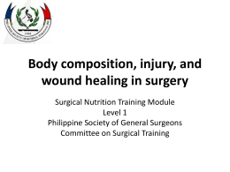 Body composition, injury, and wound healing in surgery