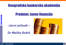 Javni prihodi - Beogradska bankarska akademija