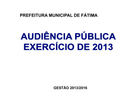 audiencia pública fátim - Prefeitura Municipal de Fátima Tocantins