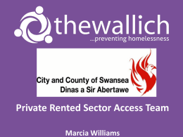 Presentation by Private Rented Sector Access Team at The Wallich