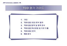 TCO 평가가이드 4. TCO 절감 계산 방법 및 지표도출 항목별 세부 비용