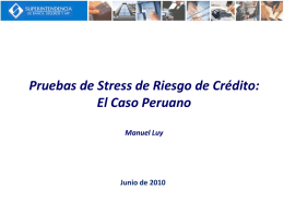 III. Pruebas de Stress de Riesgo de Crédito