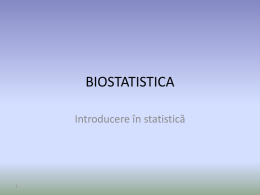 Introducere in Biostatistica