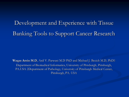 Development and Experience with Tissue Banking Tools to Support