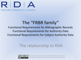 FRBR family - National Library of Australia