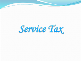What is Service Tax?