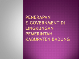 Penerapan e-government di lingkungan pemerintah kabupaten