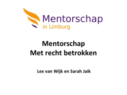 Presentatie Mentorschap in Limburg
