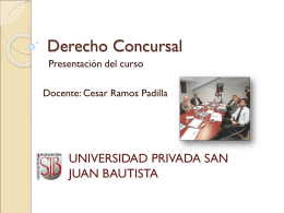 Derecho Concursal - Universidad Privada San Juan Bautista