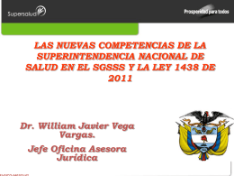Competencias Supersalud Ley 1438 de 2011 - Dr