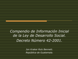 Compendio de Información Inicial de la Ley de Desarrollo