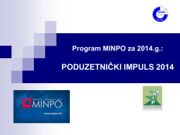 Program MINPO za 2014.g.: PODUZETNIČKI IMPULS 2014