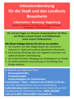 Inklusion - Schulamt Rosenheim