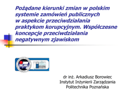 Pożądane kierunki zmian w polskim systemie zamówień