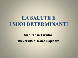 SG Salute determinanti - Università di Roma Sapienza: Facoltà