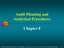 Audit Planning and Analytical Procedures