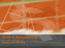 Unit 4 Supply and Demand Economics