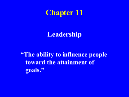 Chapter 13: Leadership in Organizations