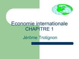 Economie internationale Partie I - CH1- I-et-II