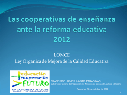Ponencia - Francisco Lavado. Las Coop. ante reforma educativa